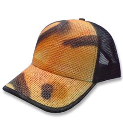 Front pic of 'Urban Camo' Cap, Orange on Black