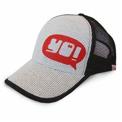 Front pic of 'YO!' Cap, Red on White