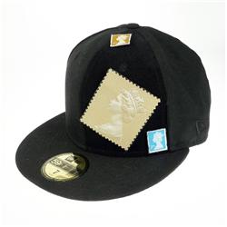Front pic of 'Class War' New Era 59FIFTY Baseball Cap, Gold on Black