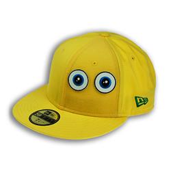 Front pic of 'Ducky' New Era 59FIFTY Baseball Cap, White on Yellow