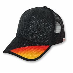 Front pic of 'Flash' Cap, Fiery on Black