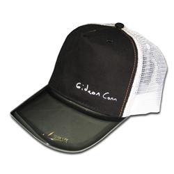Front pic of 'Gideon Conn' Cap, White on Black