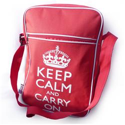 Front view of Keep Calm and Carry On Flight Bag (White on Red)