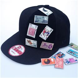 Front pic of 'STAMPCOLLECTER' Snapback Cap, Multicolour on Black