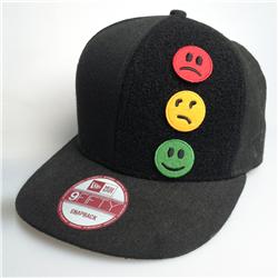 Front pic of 'Traffic Lights' Snapback Cap, Assorted on Black