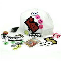 Front pic of 'Velcro Patch' New Era 59FIFTY Baseball Cap, Multicolour on White