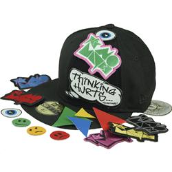 Front pic of 'Hook and Loop Patch' New Era 59FIFTY Baseball Cap, Multicolour on Black