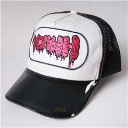 Front pic of 'Yeahh' Cap, Hot Pink on Navy