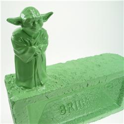 Front pic of 'Yoda' Sculpture, Pale Green on Pale Green