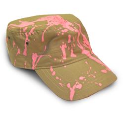 Front pic of 'Candysplat' Cap, Hot Pink on Camel