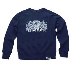 Front pic of 'Crests' Men's Crew Sweat, White on Navy
