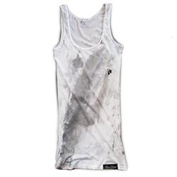 Front pic of 'FilthyDirty' Women's Vest, Grey on White