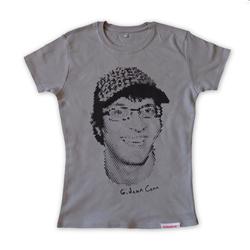 Front pic of 'Gideon Conn' Women's T-Shirt, Black on Sport Grey