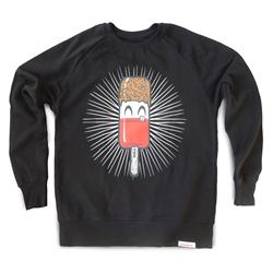 Front pic of 'Fab' Men's Crew Sweat, Red on Black