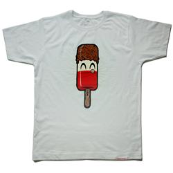 Front pic of 'Fab' Men's T-Shirt, Red on White