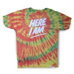 Front pic of 'Here I Am' Men's T-Shirt, Multicolour on Yellow