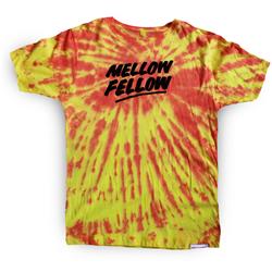 Front pic of 'Mellow Fellow' Men's T-Shirt, Orange on Yellow