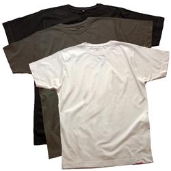 Front pic of 'Plain Three Pack' Men's T-Shirt, Black on Black White Grey