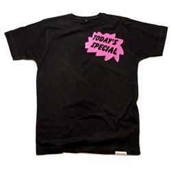 Front pic of 'Today's Special' Men's T-Shirt, Pink on Black