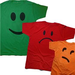 Front pic of 'YesNoMaybe 3 Pack' Men's T-Shirt, Black on Red Green Orange