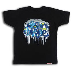 Front pic of 'addfueltothefire' Men's T-Shirt, Blue on Black