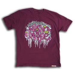 Front pic of 'addfueltothefire' Men's T-Shirt, Pink on Plum