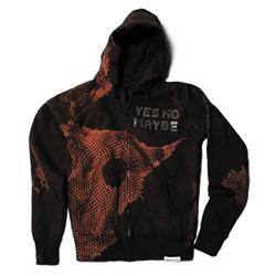 Front pic of 'StreetGlam' Women's Zip-Thru Hood, Rust on Black