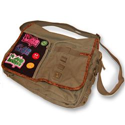 Front pic of 'Velcro Rocker Patch' Messenger Bag, Assorted on Army