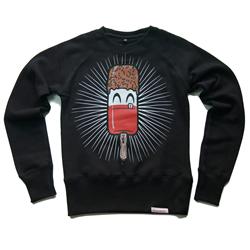 Front pic of 'Fab' Women's Crew Sweat, Red on Black