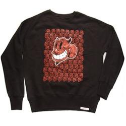 Front pic of 'Devil' Men's Crew Sweat, Red on Black