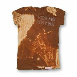 Front pic of 'StreetGlam' Women's Raw Cut T, Tan on Brown