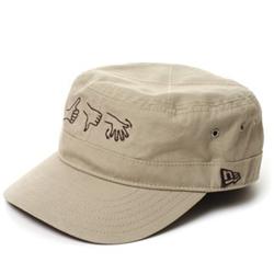 Front pic of 'Army New Era' Cap, Black on Camel