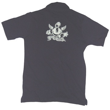 Buy this Polo Shirt: Design: Eyeball; Colour: White on Navy; See detailed product info and choose sizing options on next screen
