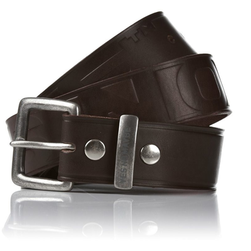 Front view of Crimescene Belt (Brown on Brown)