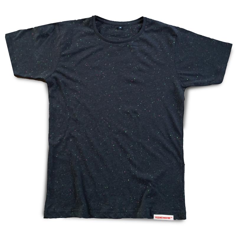 Front view of Fleck Men's T-Shirt (Multicolour on Charcoal)
