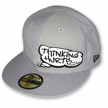 Buy this New Era 59FIFTY: Design: Thinking Hurts; Colour: Black on Grey; See detailed product info and choose sizing options on next screen