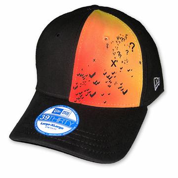 Buy this New Era 39THIRTY: Design: Tick Flock; Colour: Fiery on Black and White; See detailed product info and choose sizing options on next screen