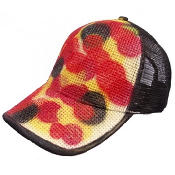 Front pic of 'Fiery Spots' Cap, Red on Yellow